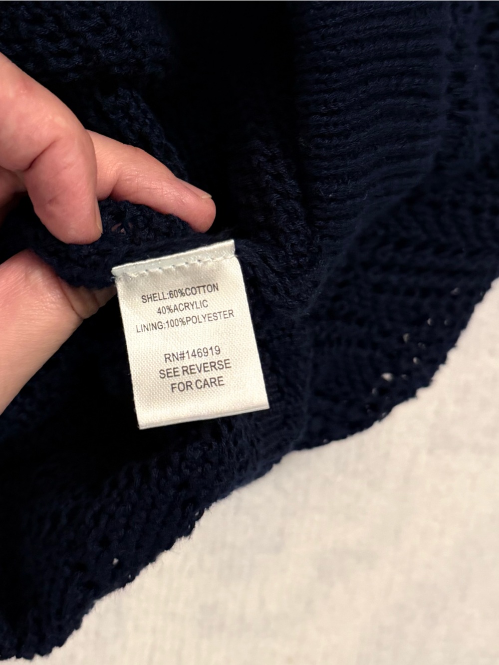 Crotchet Navy Knit Pencil Midi Skirt - Picture 4 of 4